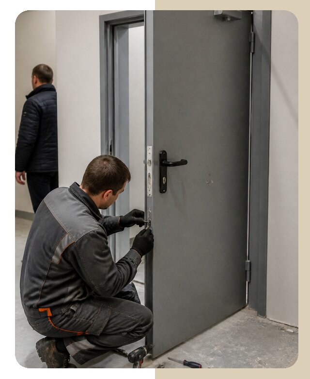 Ремонт противопожарной двери в Назрани по цене 6677 р. | ДвериЛегко-Нзр